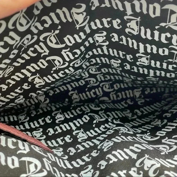 Juicy Couture stripe sparkle large cosmetic  pouch travel iPad case - Picture 4 of 5